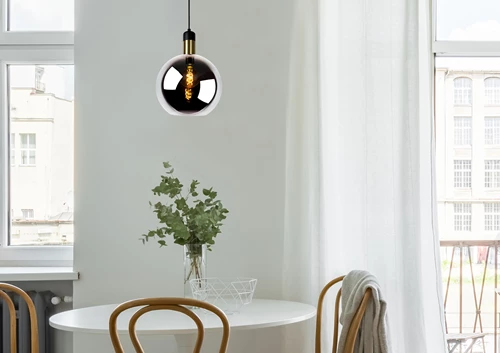 Lucide JULIUS - Pendant light - Ø 28 cm - 1xE27 - Smoke Grey - atmosphere 1